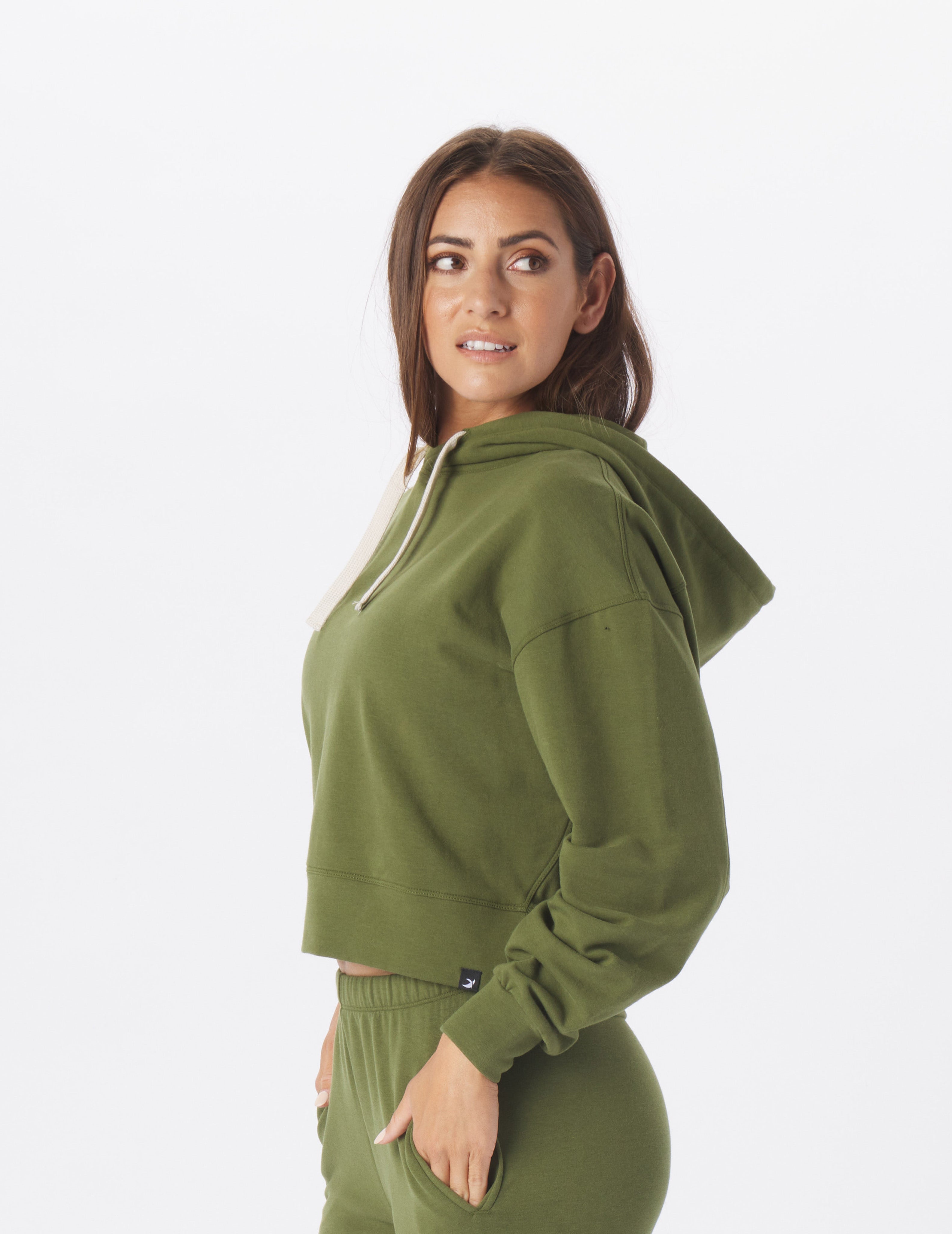Oversized crop sales top hoodie