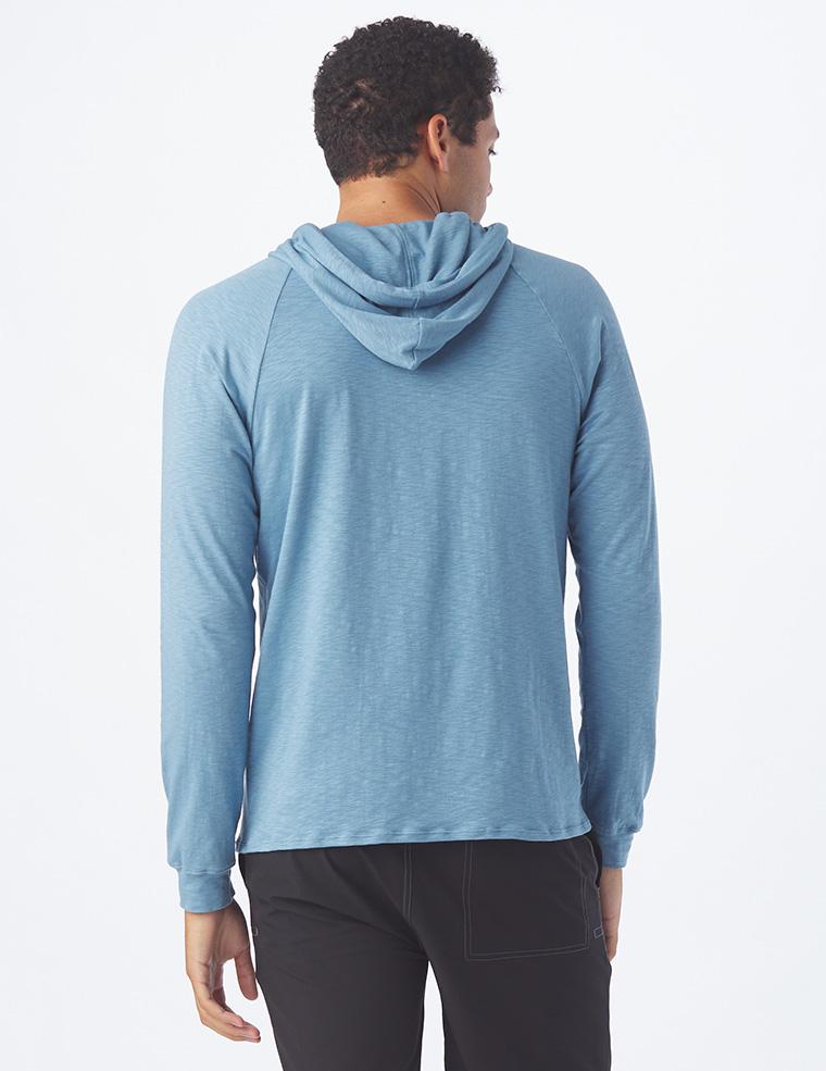 Low Tide Henley Hoodie: Denim Blue