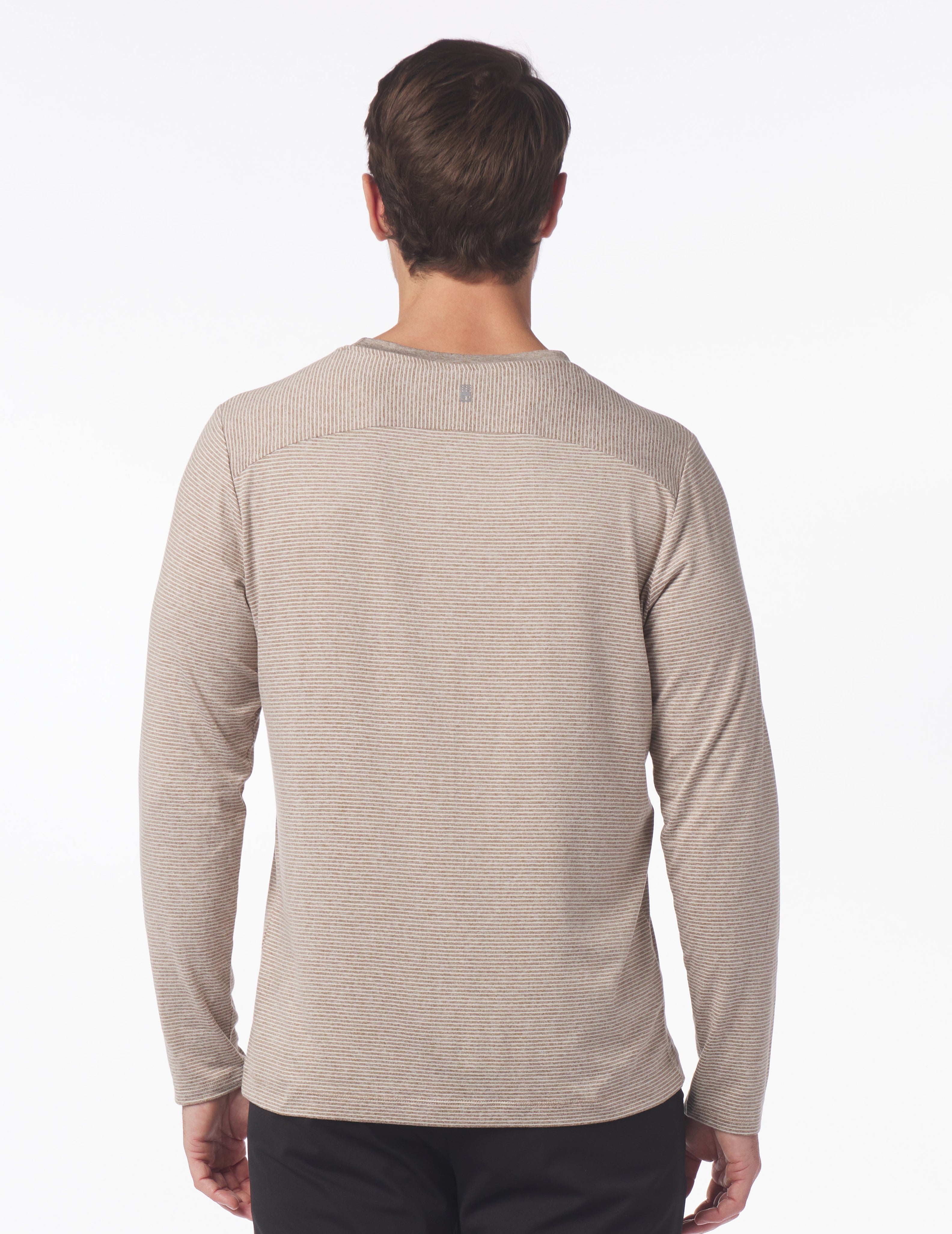 Salton Long Sleeve: Mocha Heather/White Stripe