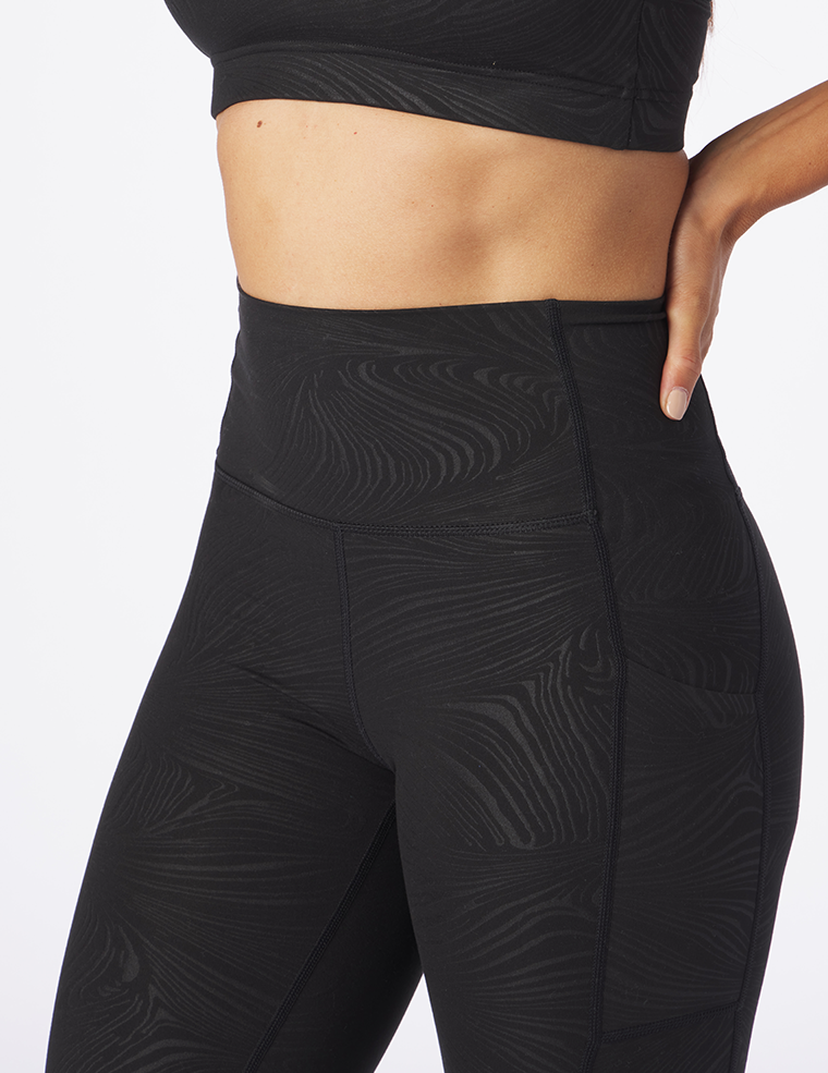 Taper Legging Print: Black Swirl Gloss