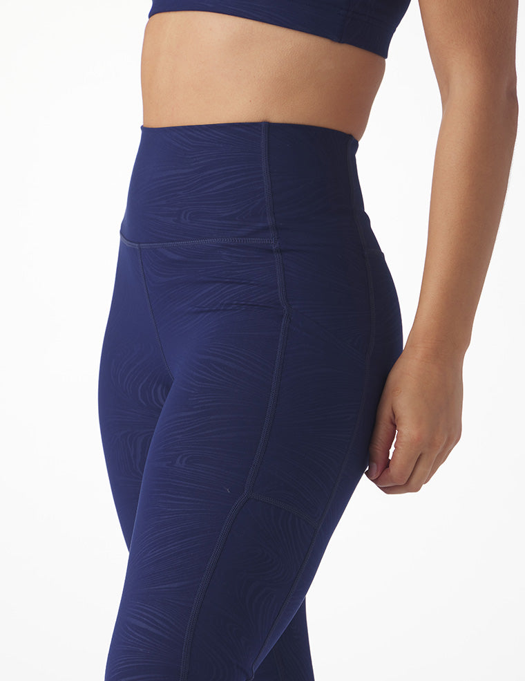 Taper Legging Print: Indigo Swirl Gloss