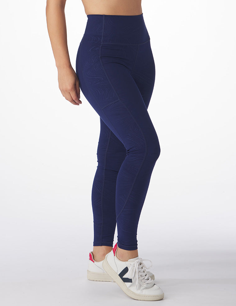 Taper Legging Print: Indigo Swirl Gloss