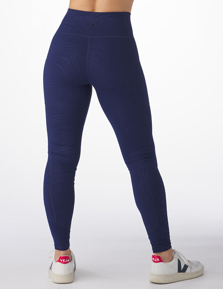 Taper Legging Print: Indigo Swirl Gloss