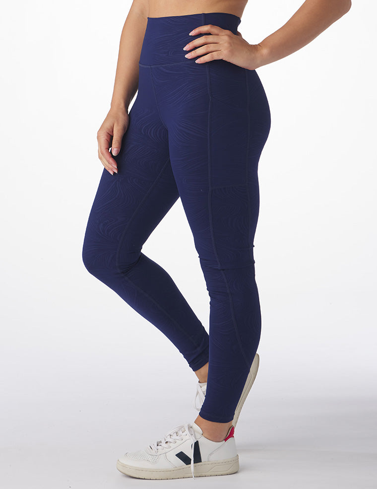 Taper Legging Print: Indigo Swirl Gloss